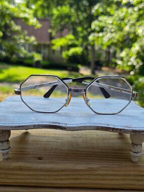 Vtg 80s Cottet France 20/000 14K Gold Filled Octagonal Bifocal Eyeglass Frames